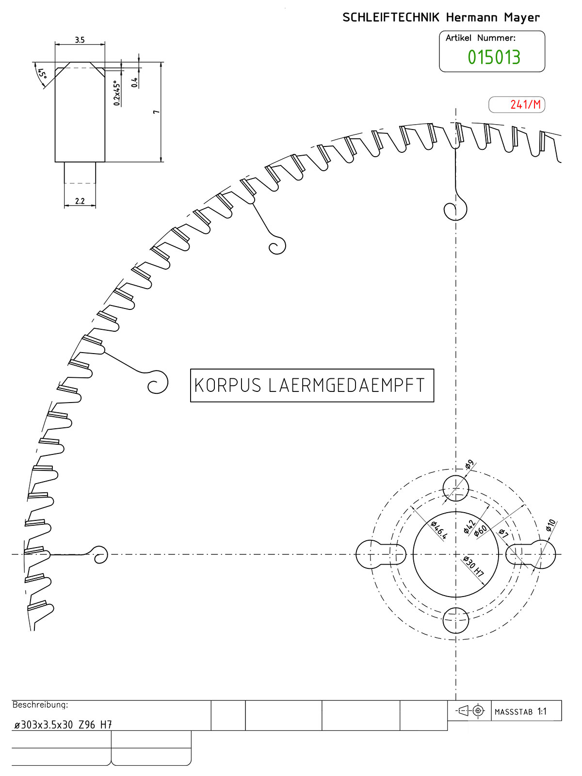 Vorritzsägeblatt